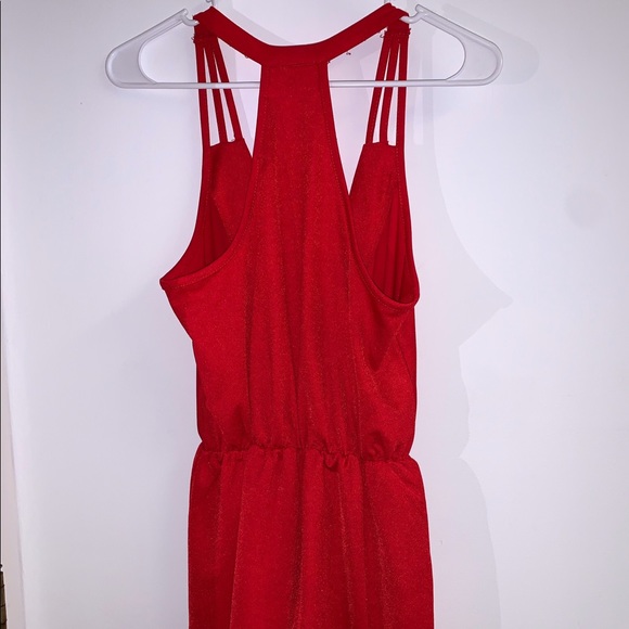 Deep V-Neck, Razor Back Romper - Picture 2 of 3